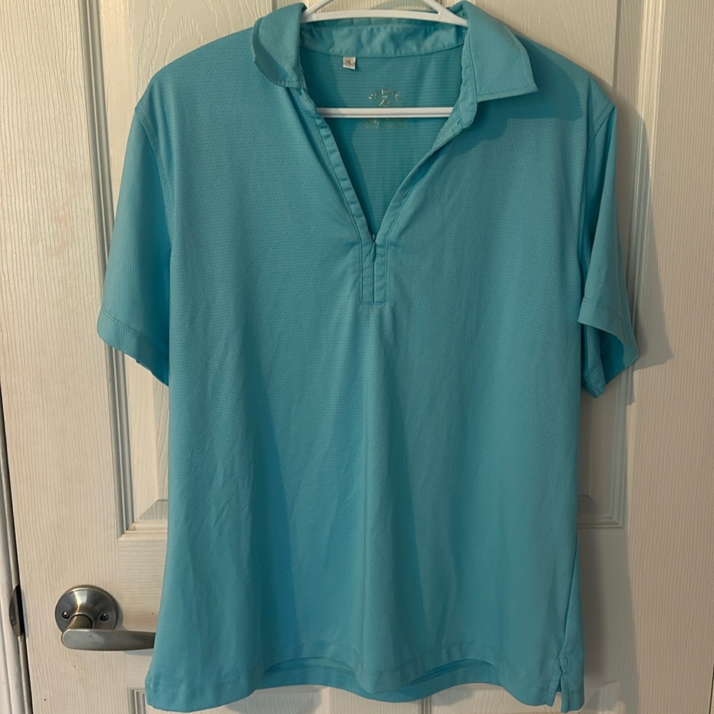 Blue womens golf shirt